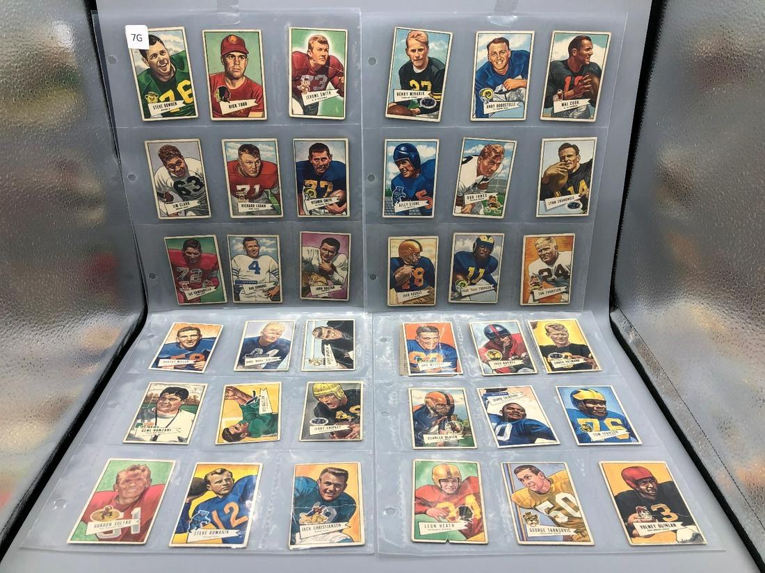 (39) 1952 Bowman Football Cards in Sheets Some Stars (1 of 7)