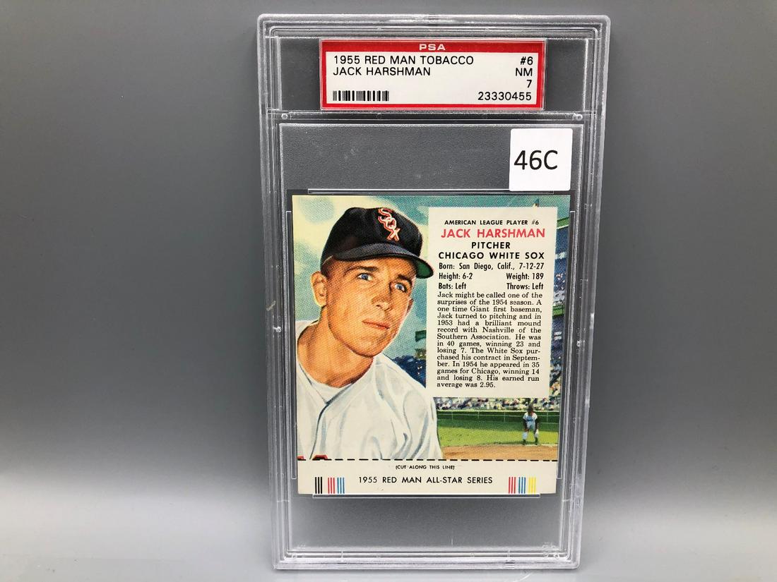 1955 Red Man Tobacco Jack Harshman #6 PSA NM 7 (1 of 2)