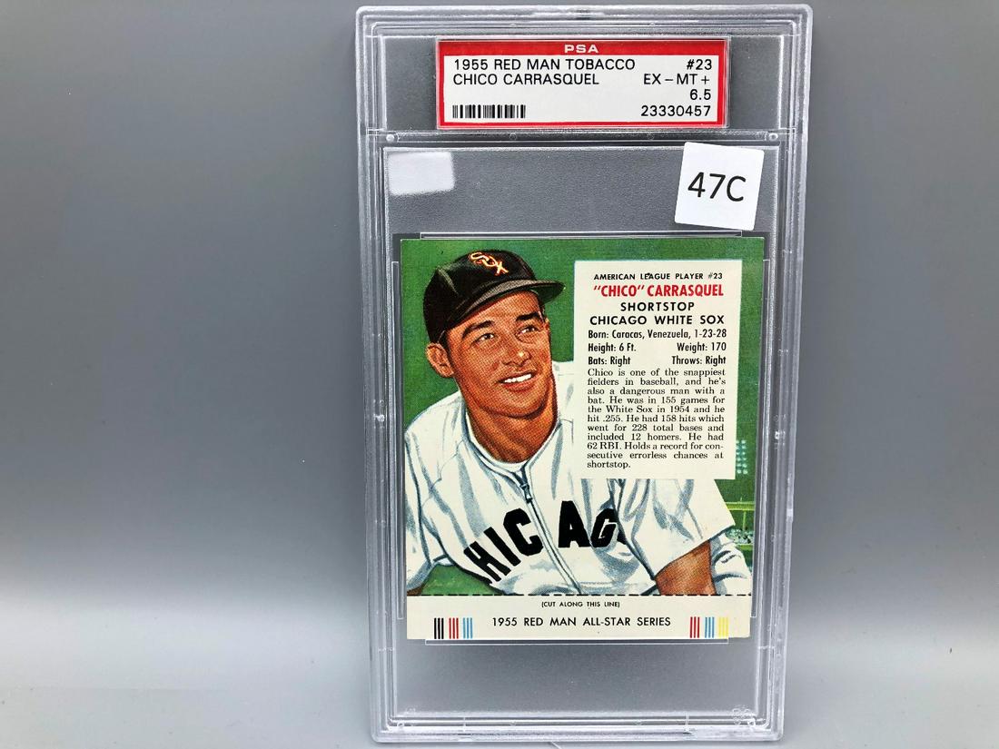 1955 Red Man Tobacco Chico Carrasquel #23 PSA 6.5: 1955 Red Man Tobacco Chico Carrasquel #23 PSA 6.5