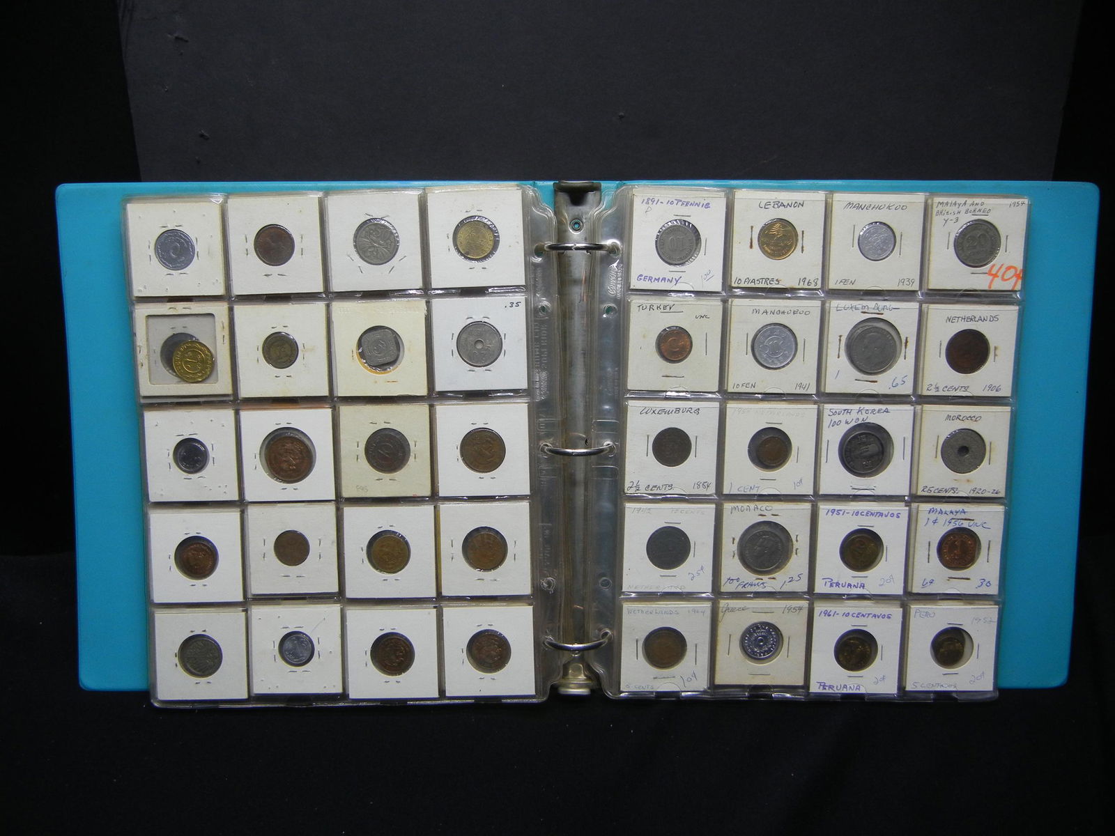 Large Collection of World Coins In Vintage Binder (1 of 4)