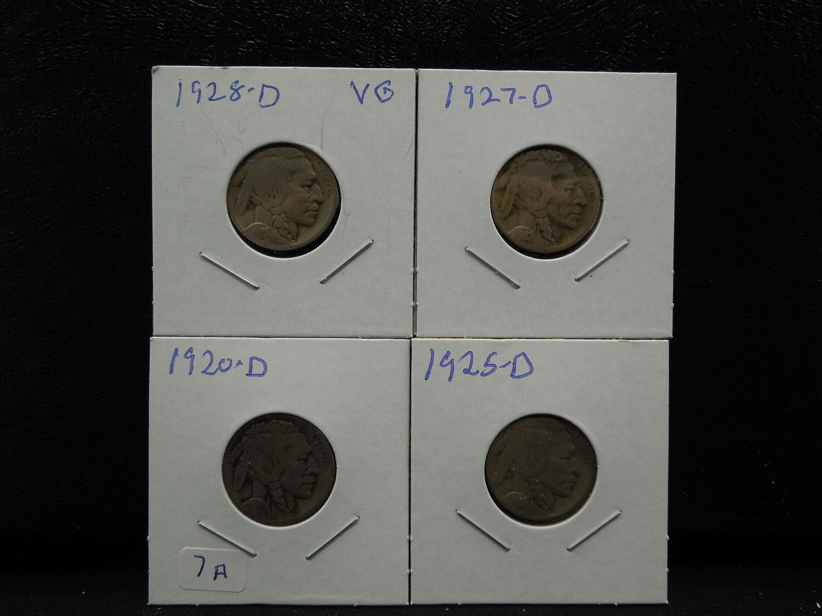 (4) circulated Buffalo Nickels:  1920-D, 25-D, 27-D, an (1 of 5)