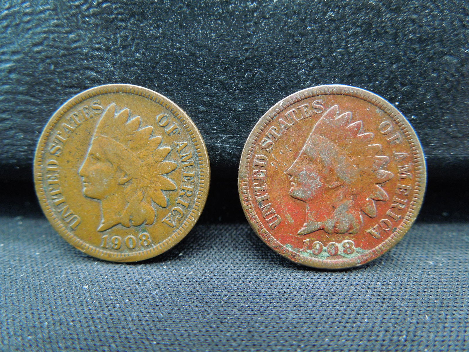 Two 1908 Indian Head Cents (1 of 2)