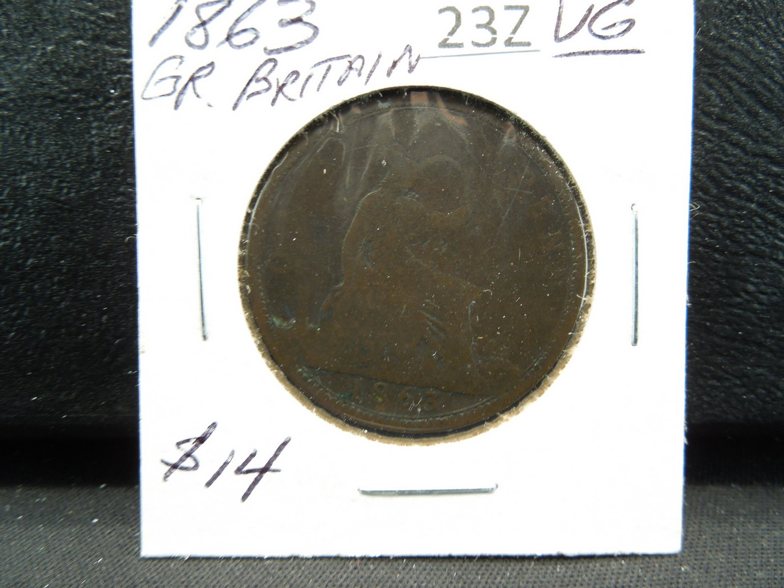 1863 Great Britain Penny: YES WE SHIP ALL COINS - $3.50 PLUS INSURANCE FOR ONE COIN for FIRST CLASS MAIL. We will combine shipping if multiple coins are purchased! Small flat rate $7.25 - Med Flat rate $13.95 - Large Flat Rate