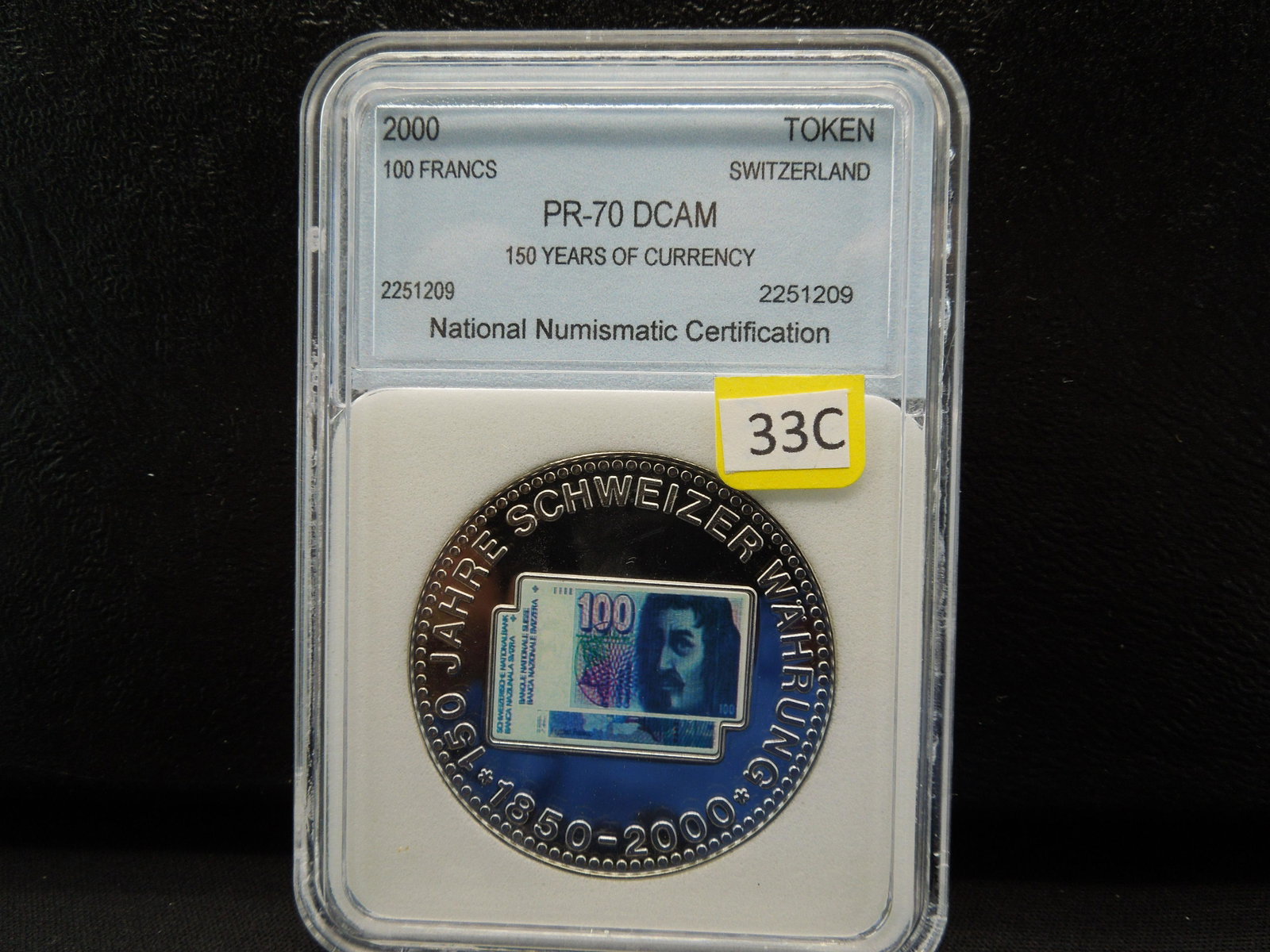 2000 Switzerland Token 100 Francs PR 70 DCAM: YES WE SHIP ALL COINS - $3.50 PLUS INSURANCE FOR ONE COIN for FIRST CLASS MAIL. We will combine shipping if multiple coins are purchased! Small flat rate $7.25 - Med Flat rate $13.95 - Large Flat Rate