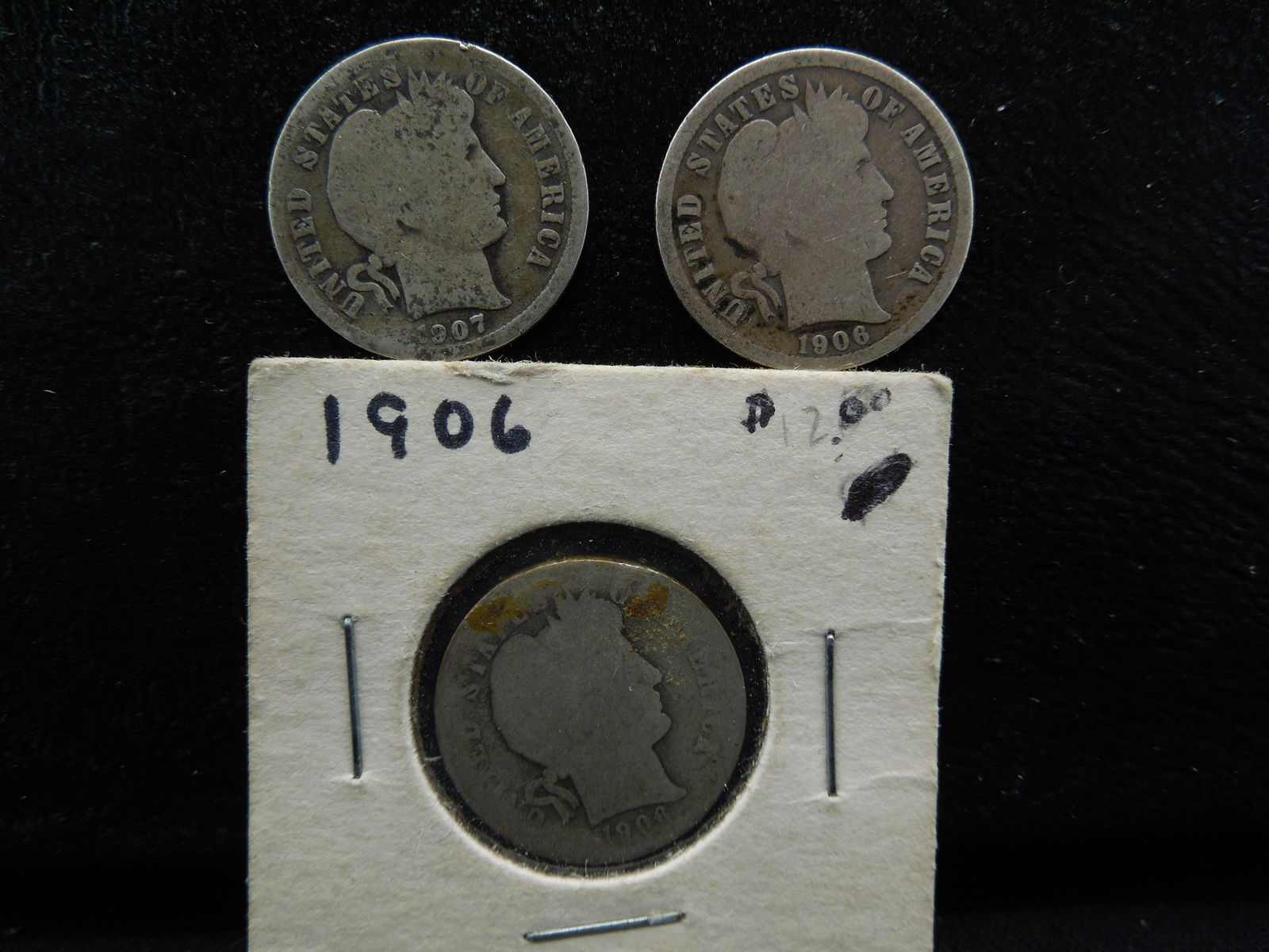 1906  & 1907 Barber Dimes (1 of 5)