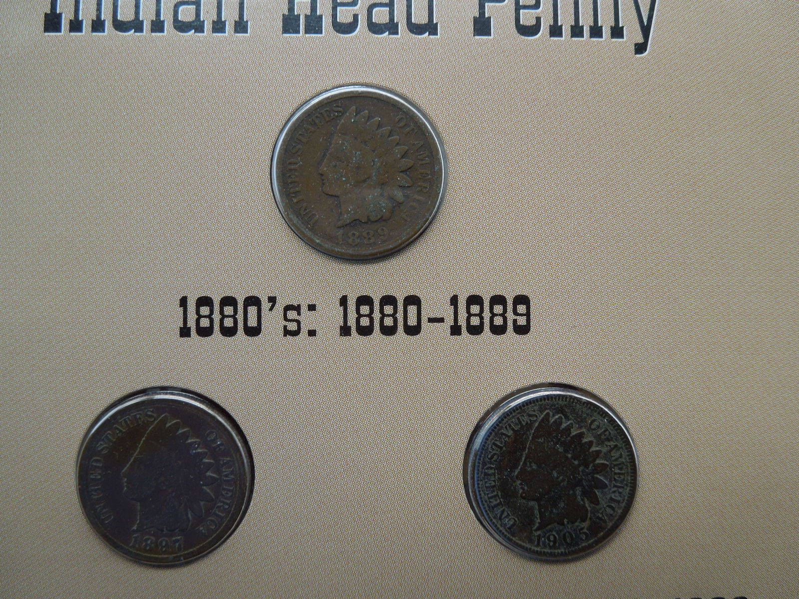 Three Decades of Indian Head Cents - 1889, 1897, 1905 (1 of 9)