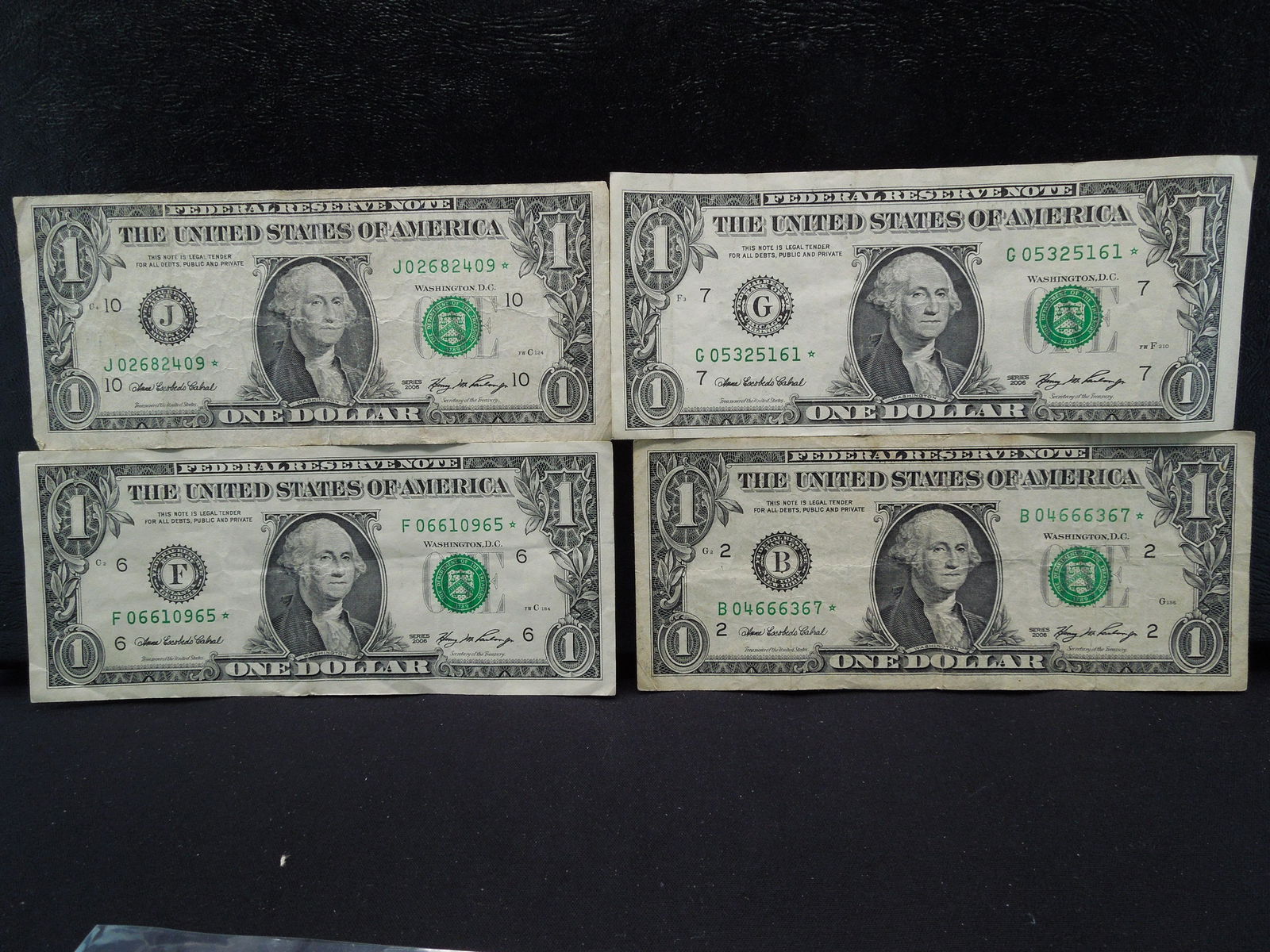 Four  2006 One Dollar Star Replacements notes w/Lower (1 of 6)