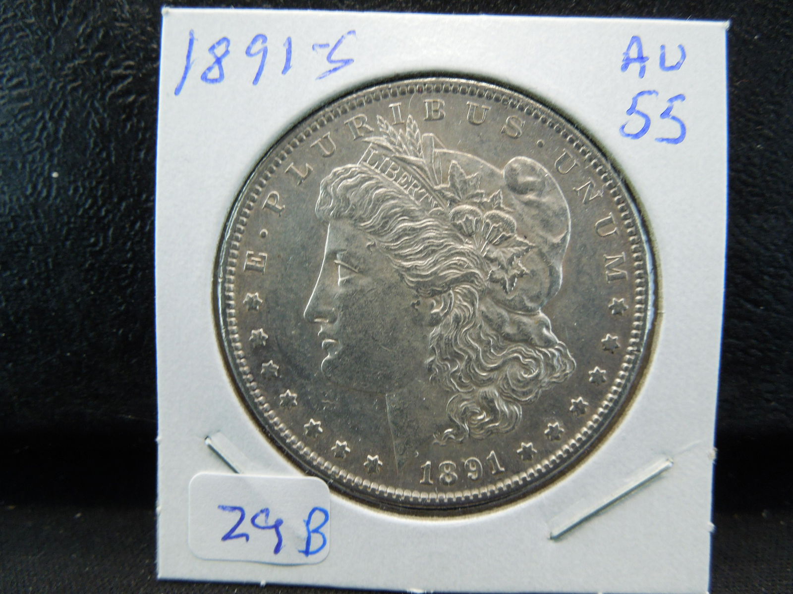 1891-S Morgan Dollar.  AU 55 with luster. (1 of 3)