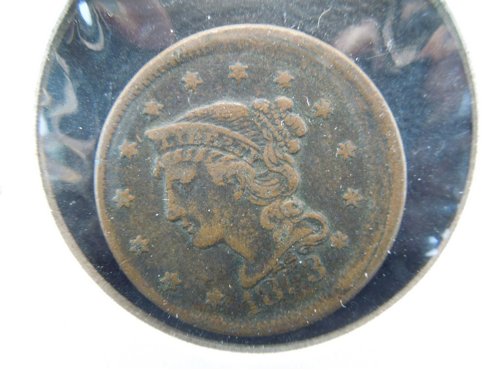 1853 Large Cent Off Center Mint Error (1 of 2)