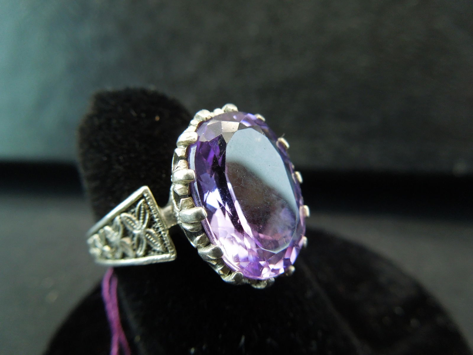 Ladies Sterling Ring.  Size 7.  Butterflies on band (1 of 6)