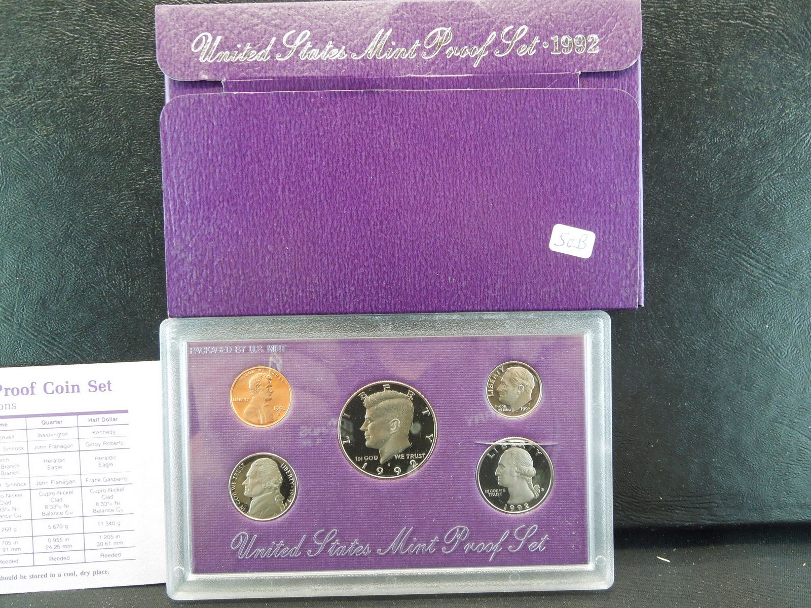 1992-S US Clad Proof Set.  All regular coinage.  Gem. (1 of 4)