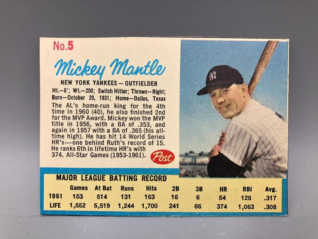 1962 Post #5 Mickey Mantle - Ad Back from Life Magazine (1 of 2)