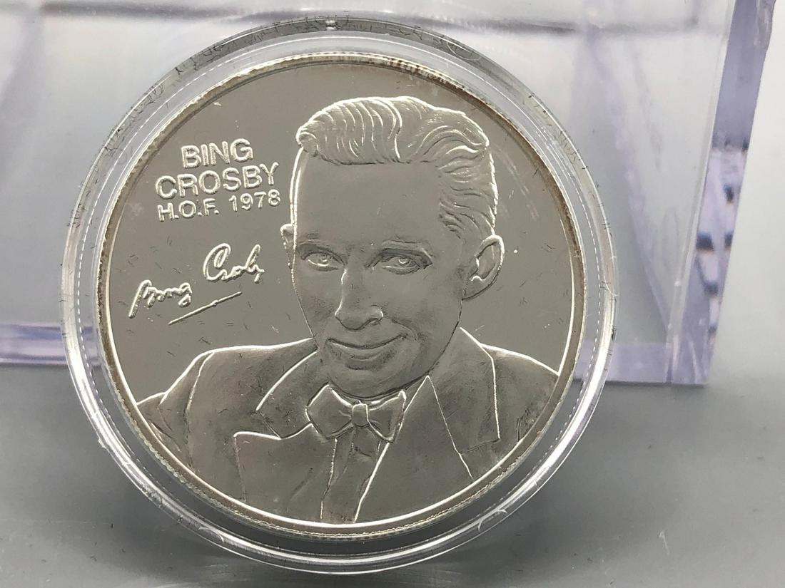 PGA Tour Partners World Golf Hall of Fame Bing Crosby 1: PGA Tour Partners World Golf Hall of Fame Bing Crosby 1 Troy Oz .999 Fine Silver Round