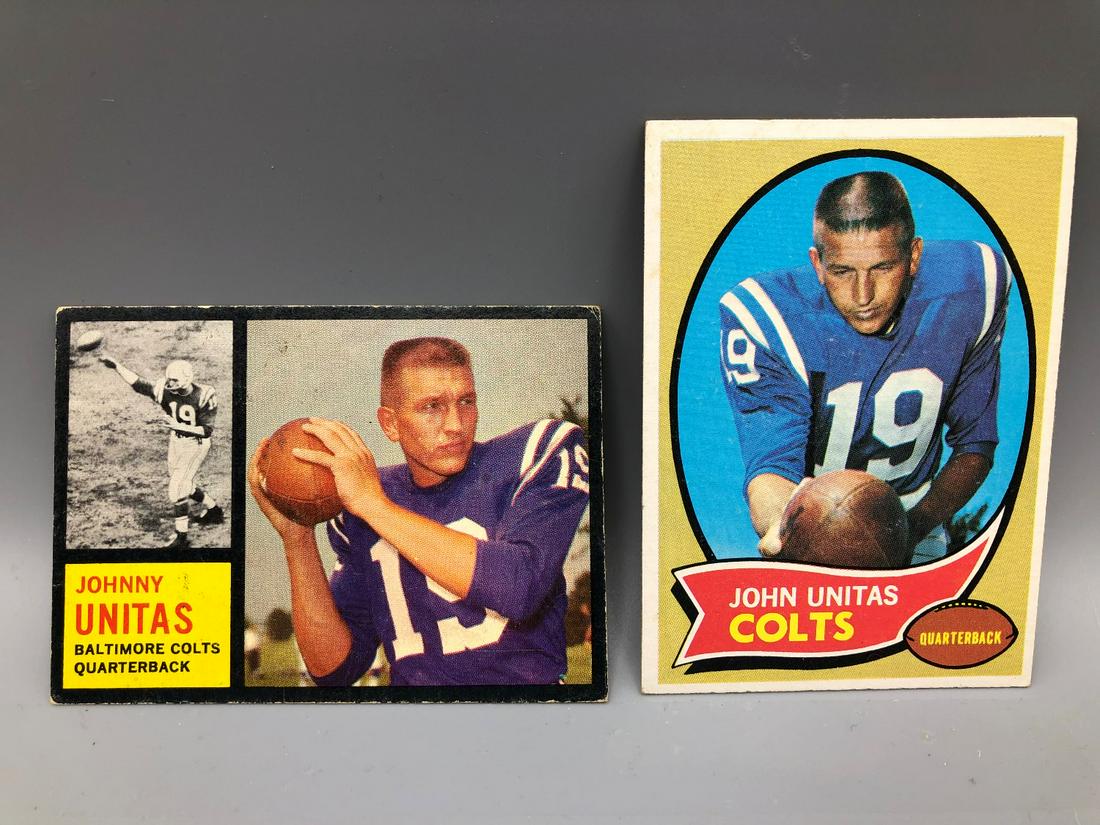 (2) Cards - 1962 & 1970 Topps Football  John Unitas (1 of 2)