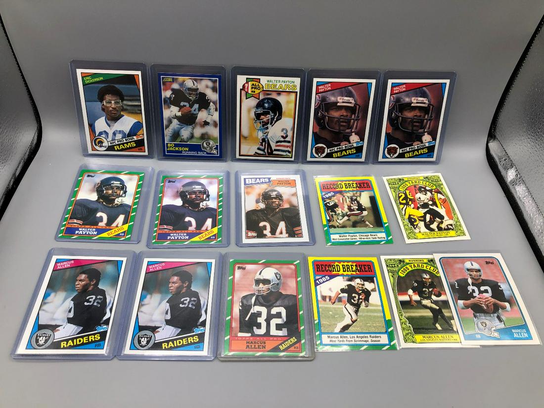 (16) Running Back LOT:  1979-1989 Topps Walter Payton, (1 of 5)