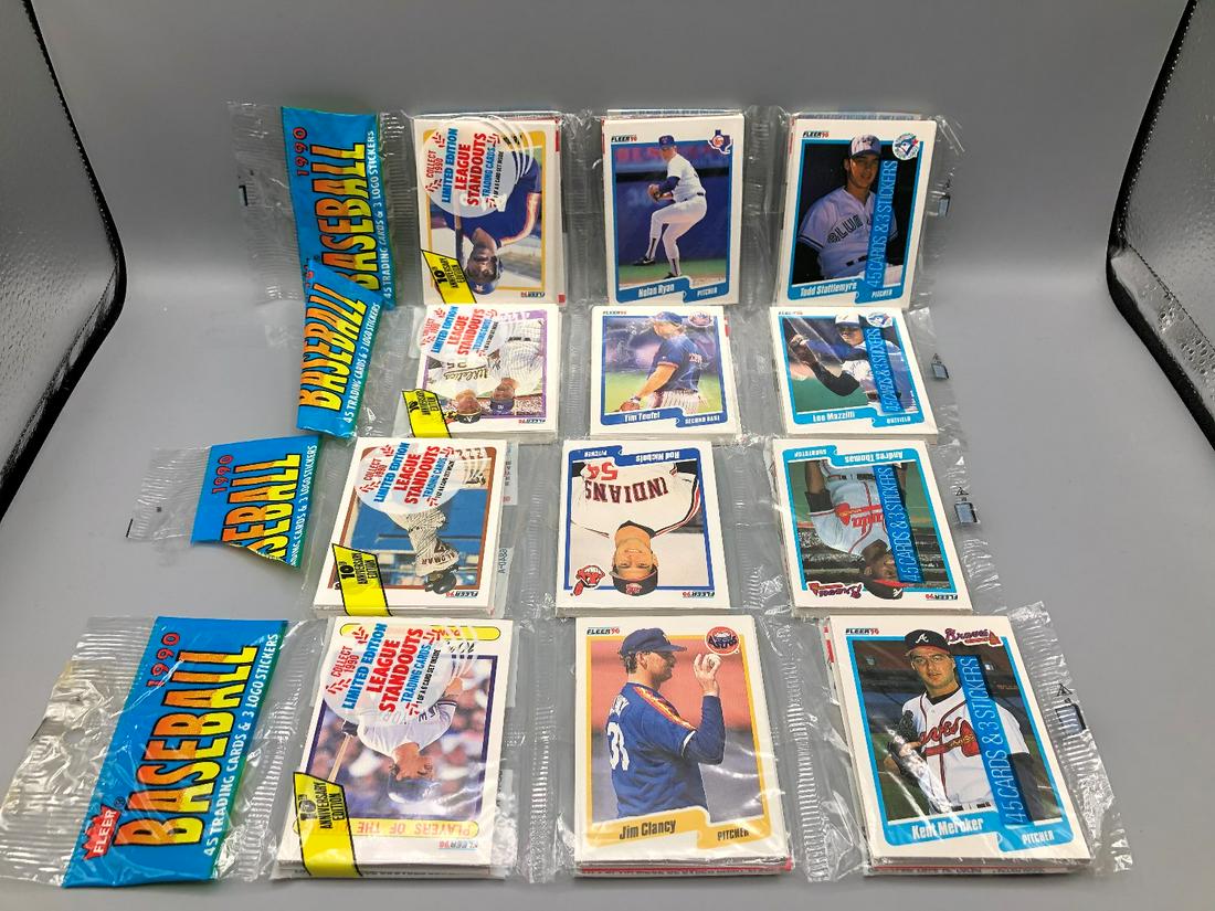 1990 Fleer Baseball Rack Packs Lot of 4 - Nolan Ryan (1 of 2)