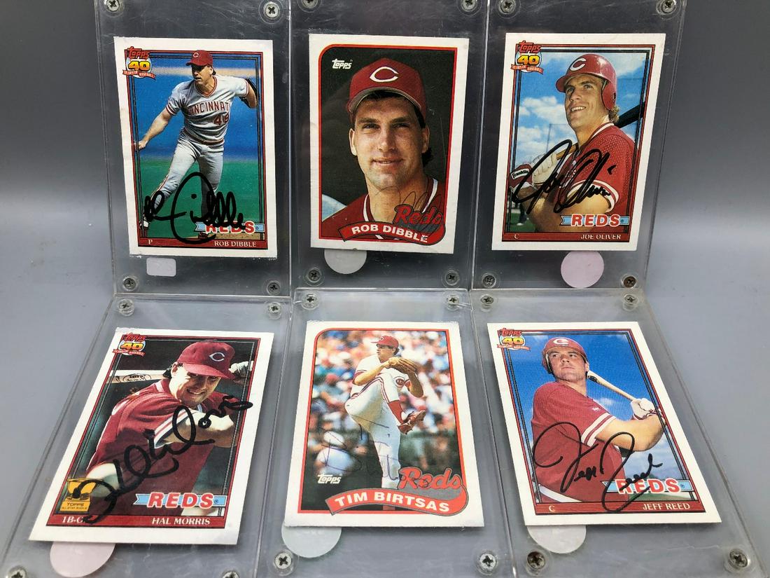 Cincinnati Reds Lot of 6 Hand Signed Cards - Rob Dibble (1 of 1)
