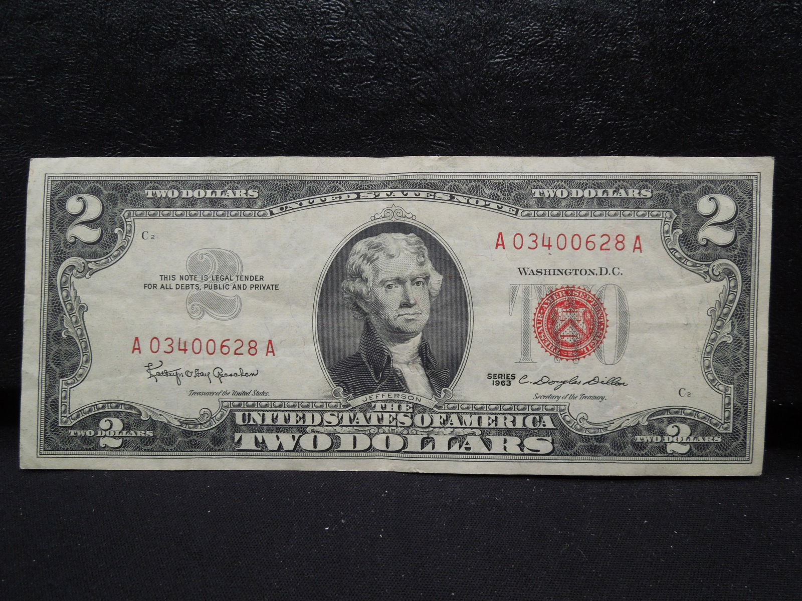 1963 $2 Red Seal United States Note.  Nice Crisp Note. (1 of 3)