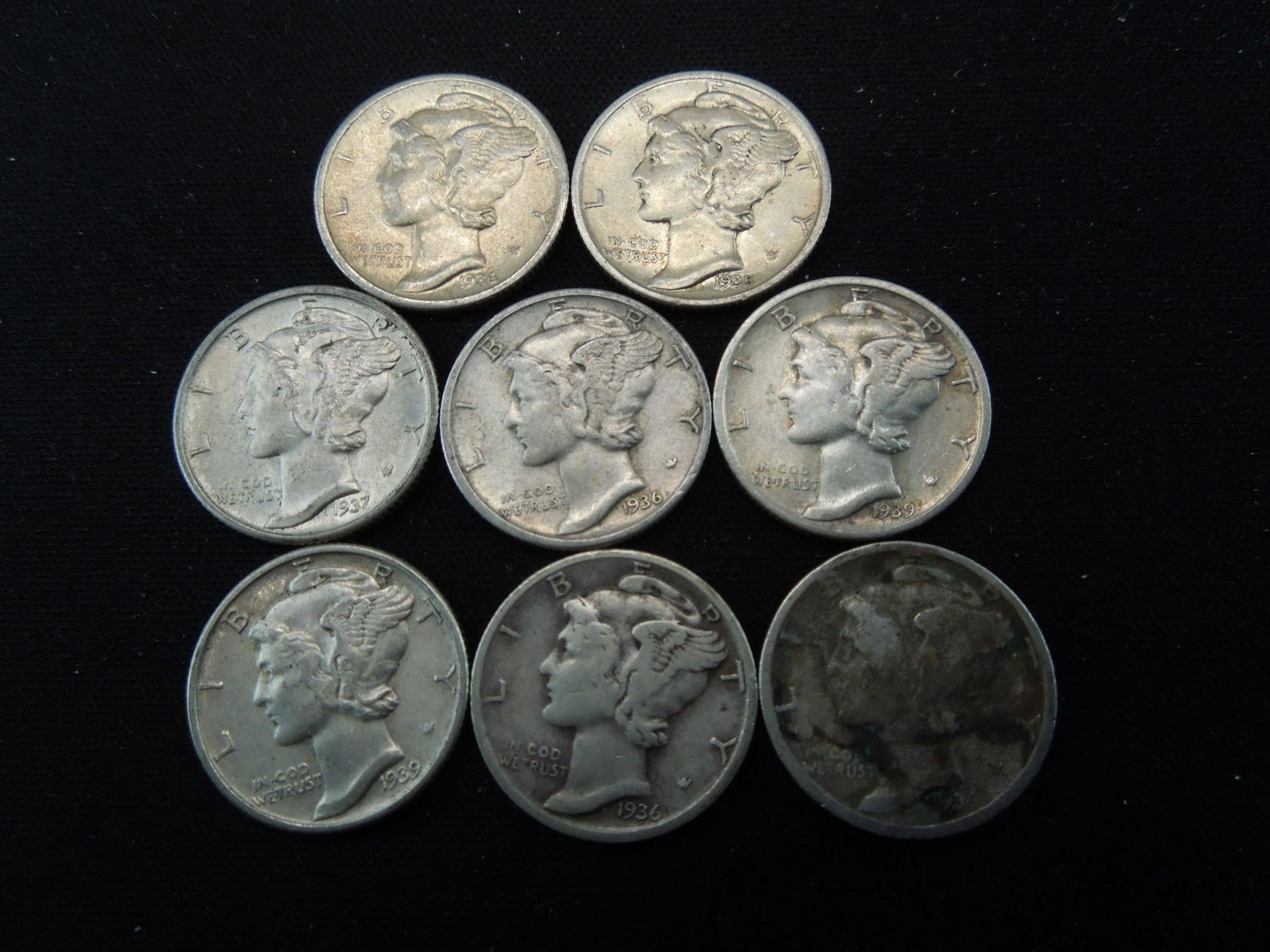 (8) 1930's Mercury Dimes (1 of 7)