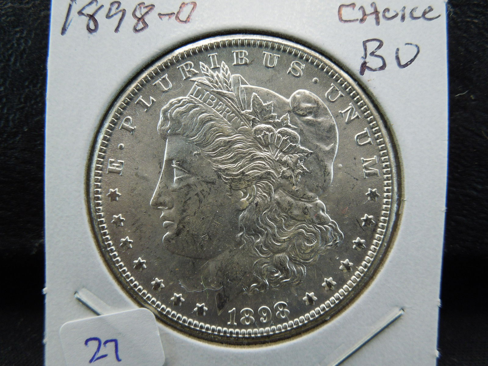 1898-O Morgan Dollar.  White Choice BU with very sharp (1 of 3)