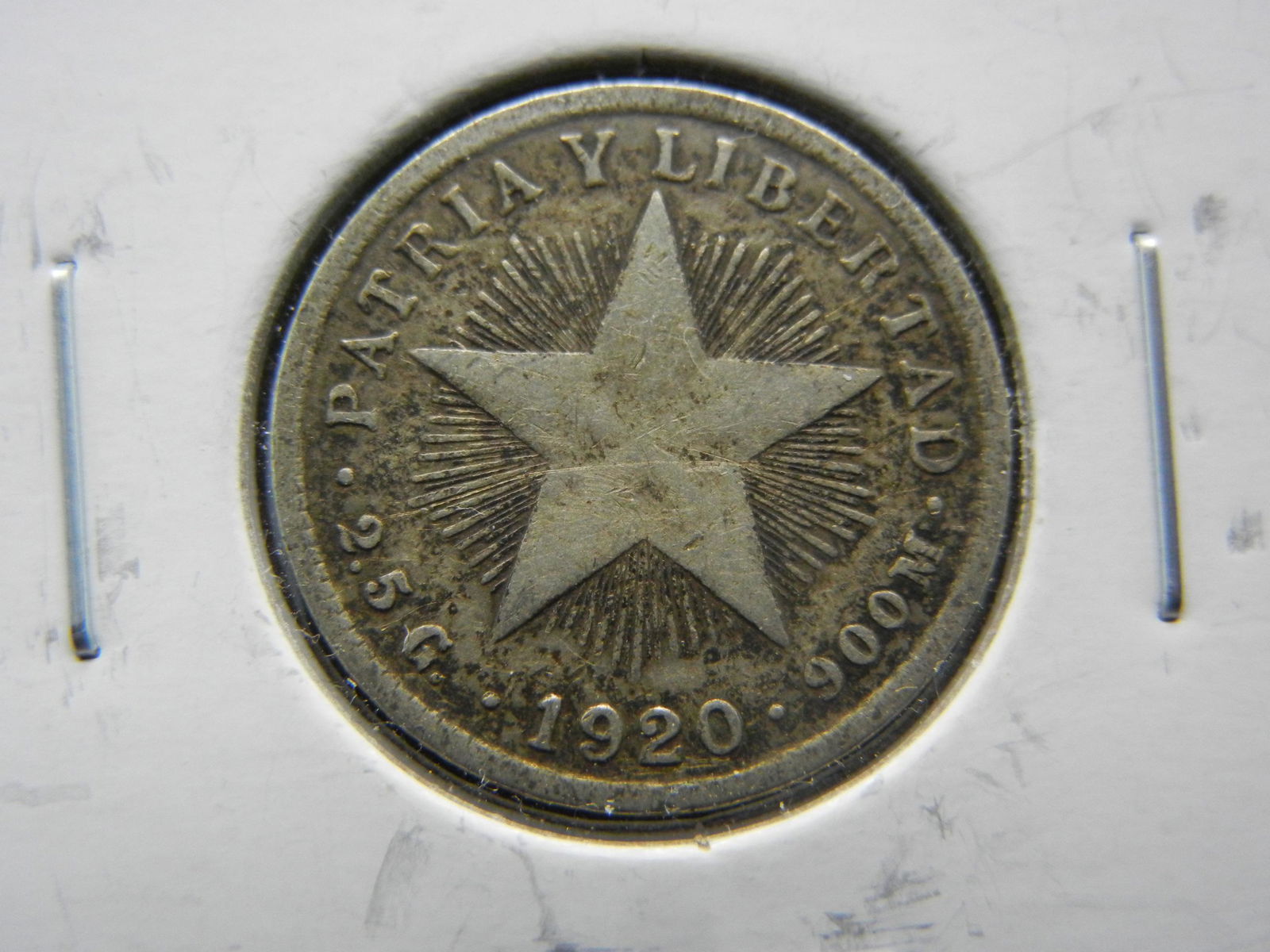 1920 Cuba 20 Centavos - 90% Silver (1 of 3)