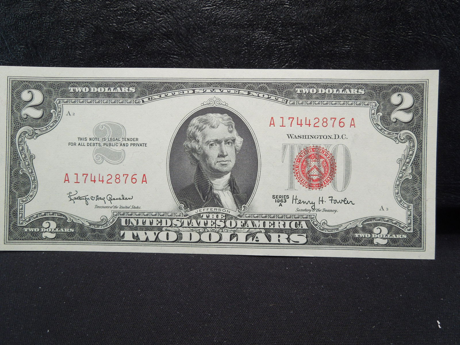 1963-A $2 Red Seal US Note Crisp Paper (1 of 3)