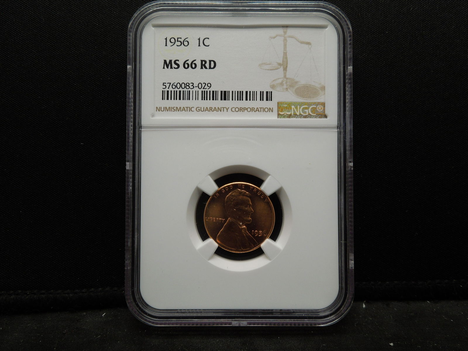 1956 Lincoln Cent NGC MS66 RED (1 of 4)