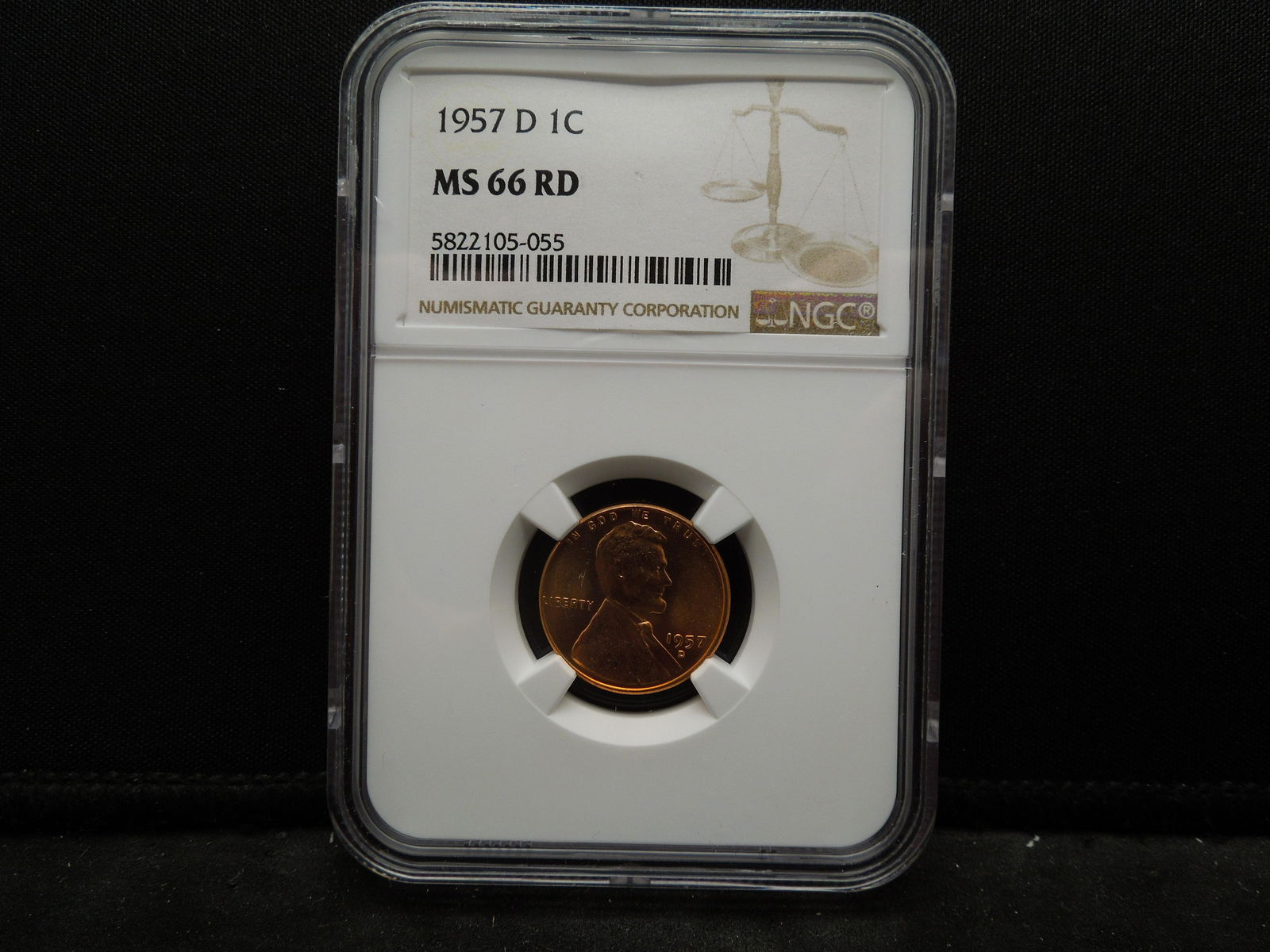 1957 D Lincoln Cent NGC MS66 RED (1 of 4)