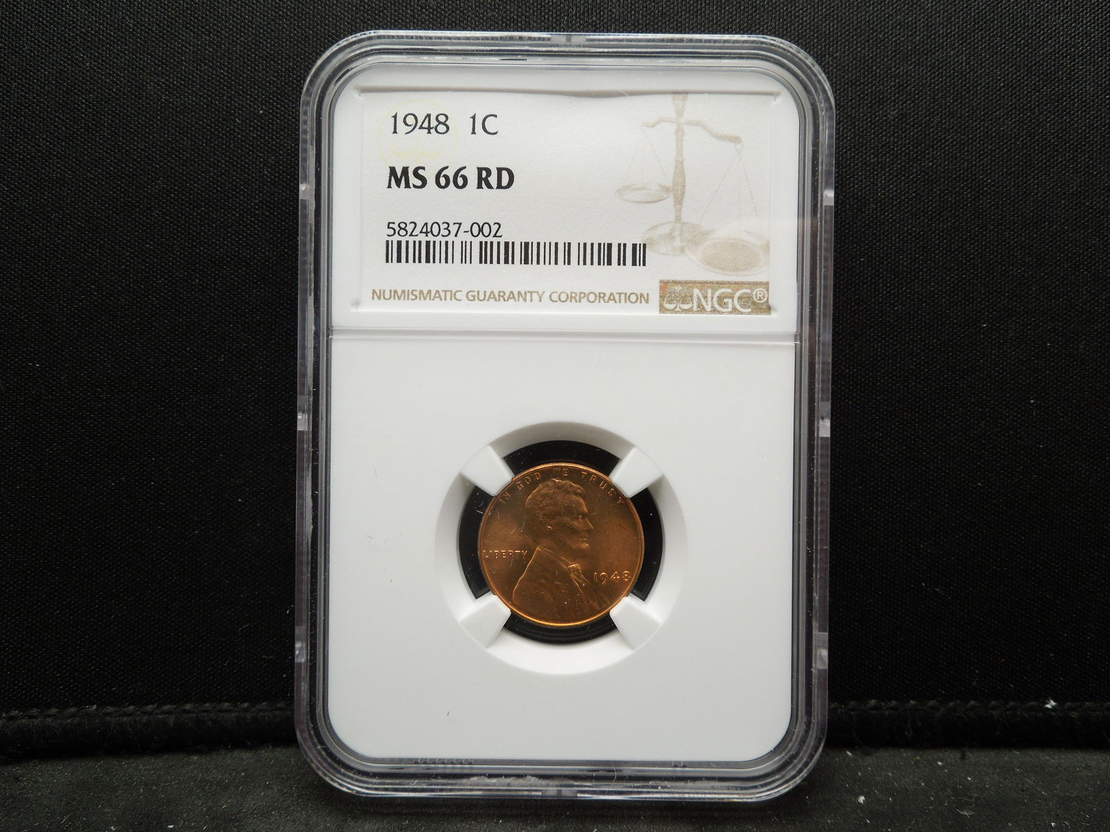1948 Lincoln Cent NGC MS66 RED NGC Price Guide $135: 1948 Lincoln Cent NGC MS66 RED NGC Price Guide $135