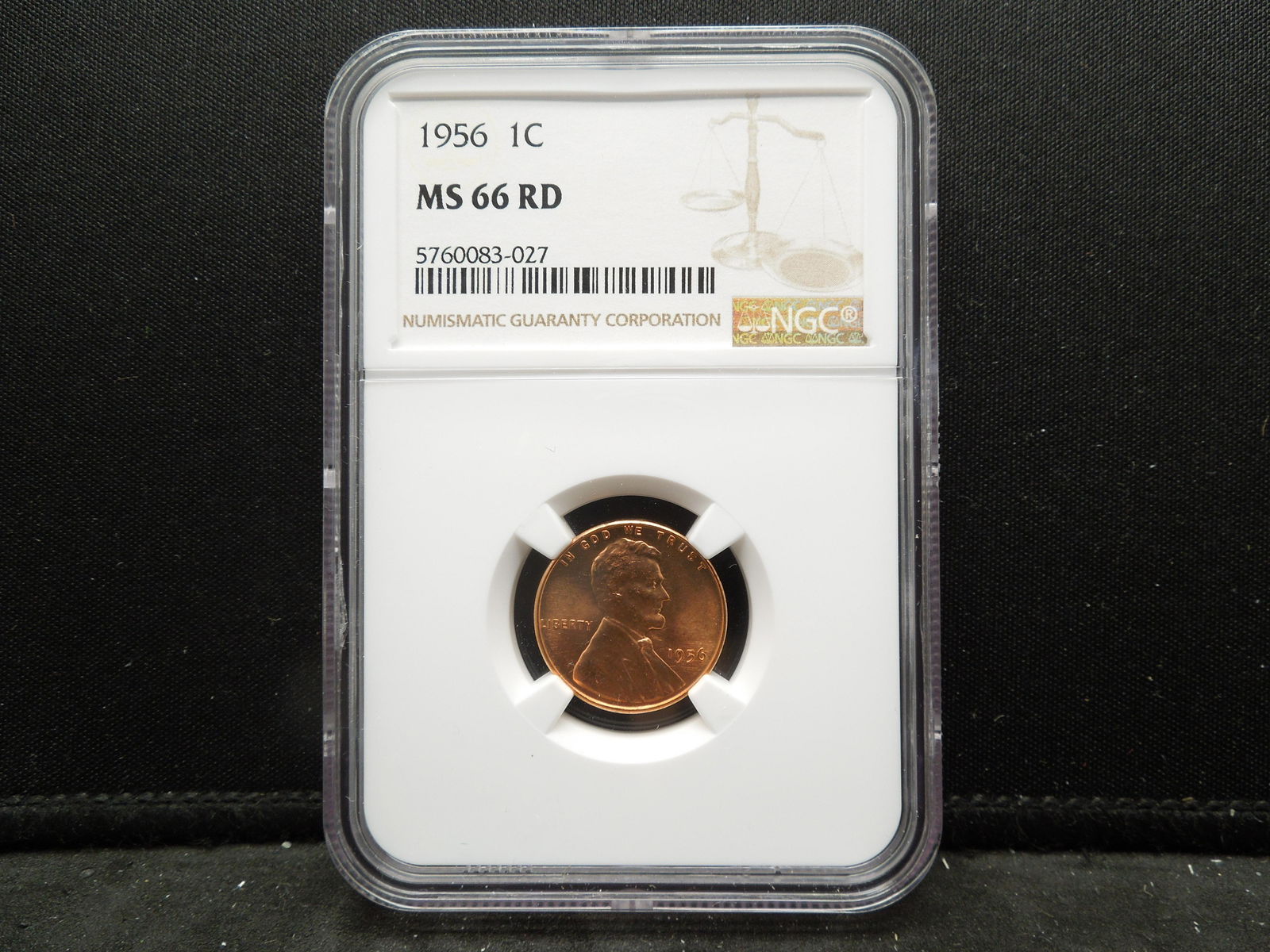 1956 Lincoln Cent NGC MS66 RED (1 of 4)