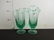 Two Green Fenton One 8 inch Vase, One 7 inche Vase,