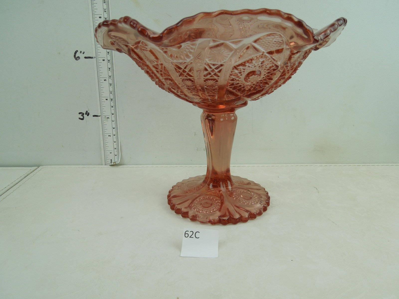 Fenton Pink Stemmed Compote 7 inches: Fenton Pink Stemmed Compote 7 inches