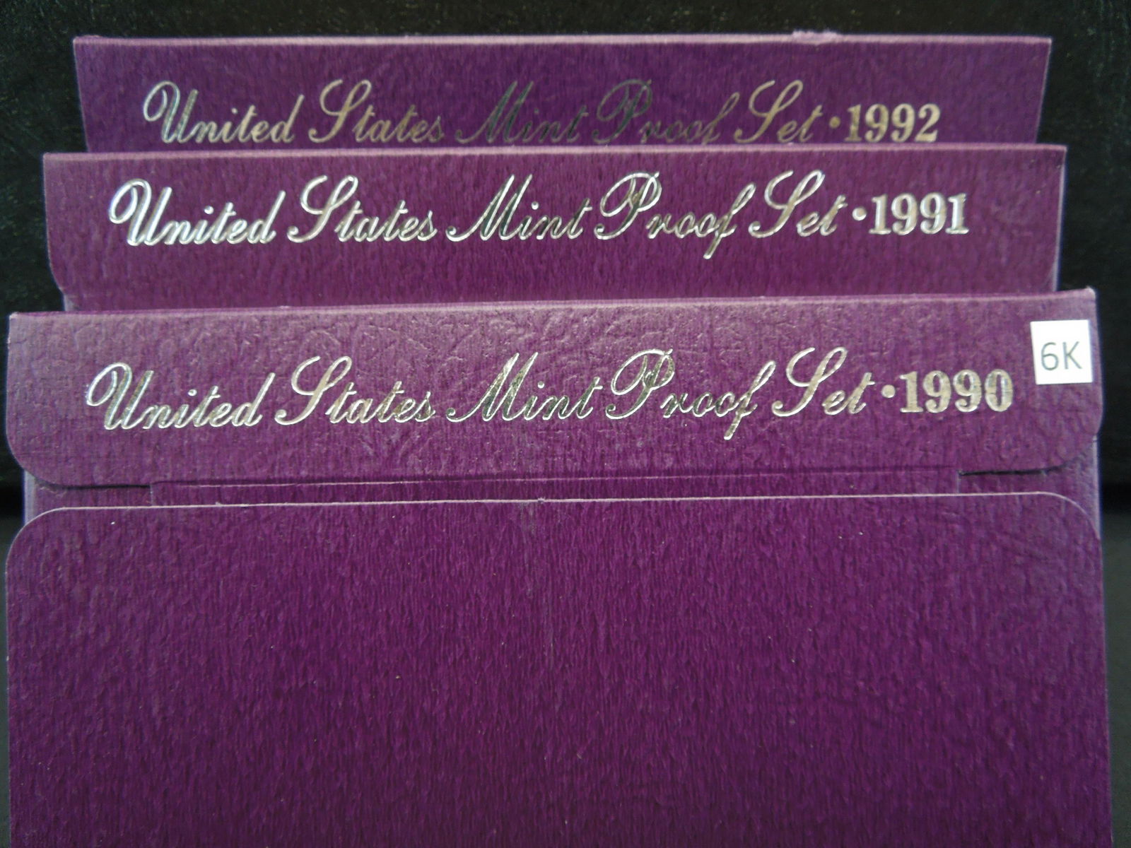 1990 1991 1992 United States Mint 5-Coin Proof Sets: 1990 1991 1992 United States Mint 5-Coin Proof Sets With Original Government Packaging & COA's.