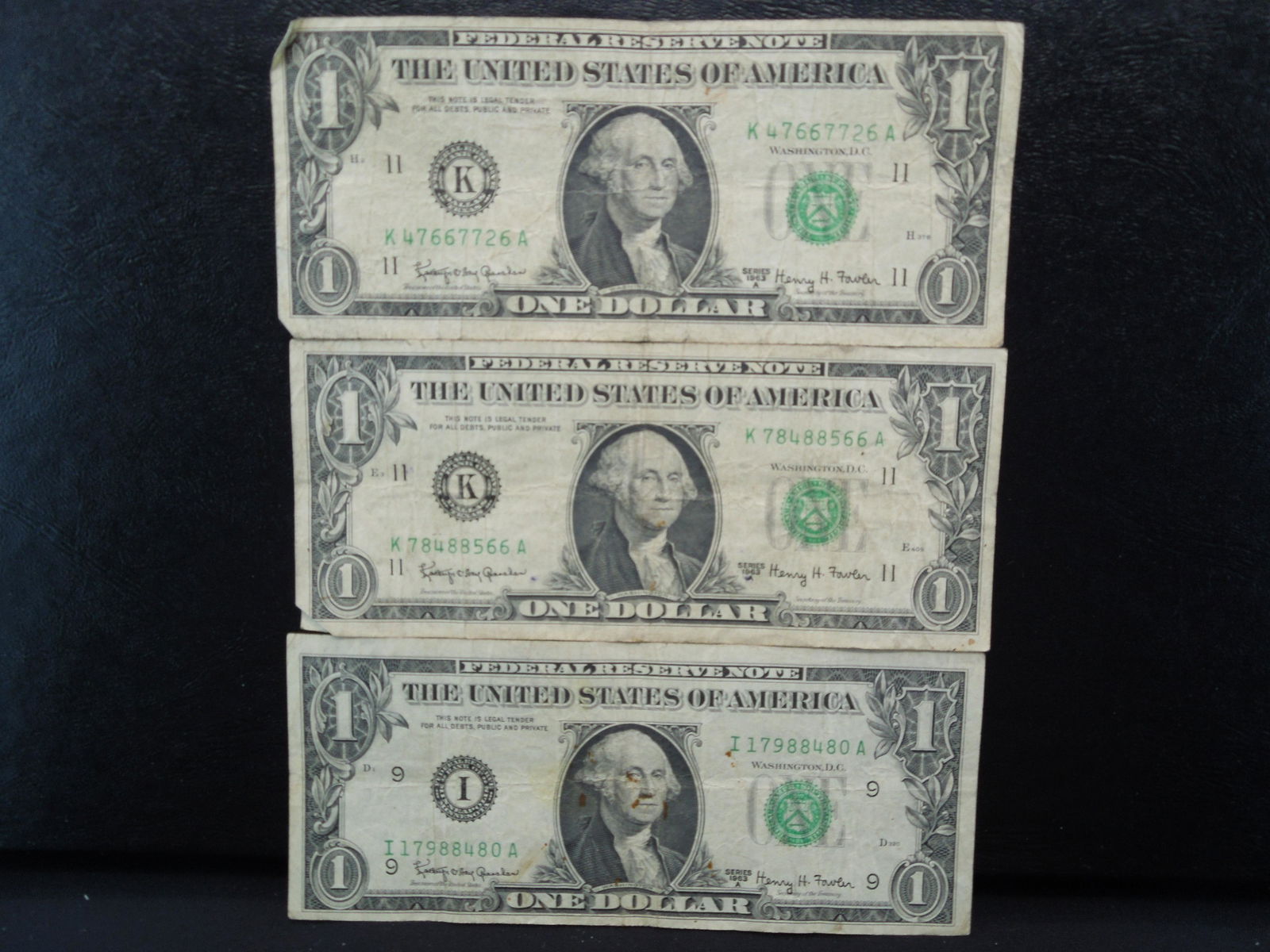 (3) 1963 A One Dollar Notes, Crazy 8's, Lucky 7's (1 of 5)