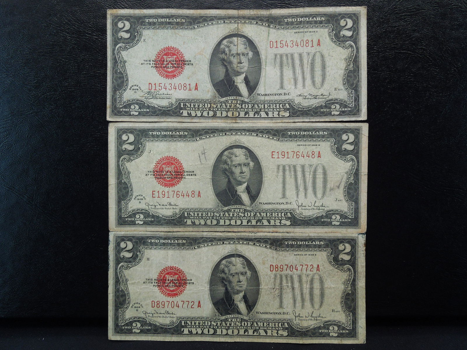 (3) 1928 Two Dollar Notes (1 of 5)