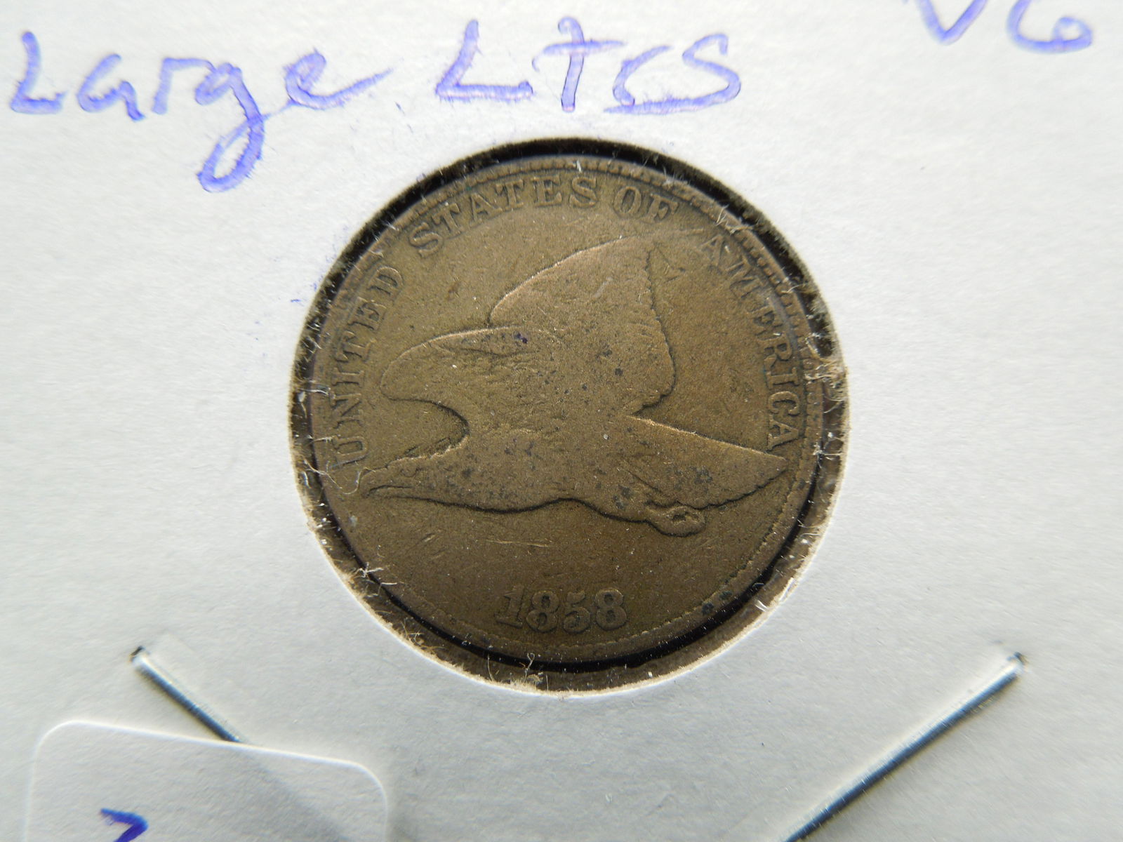 1858 Large Letters Flying Eagle Cent.  Nice VG. (1 of 3)