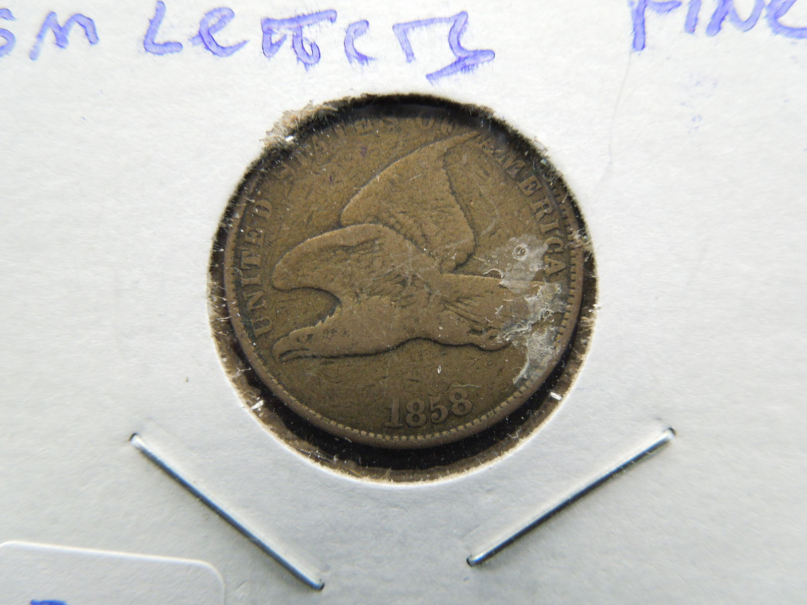 1858 Small Letters Flying Eagle Cent.  Nice Fine. (1 of 3)