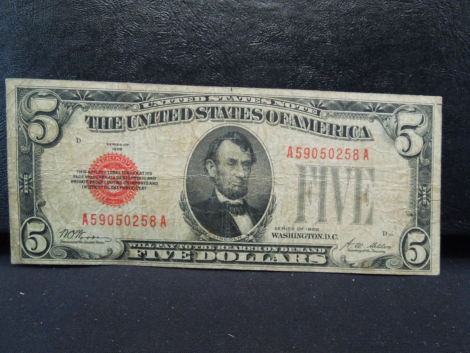 1928 Red Seal Five Dollar Note (1 of 3)
