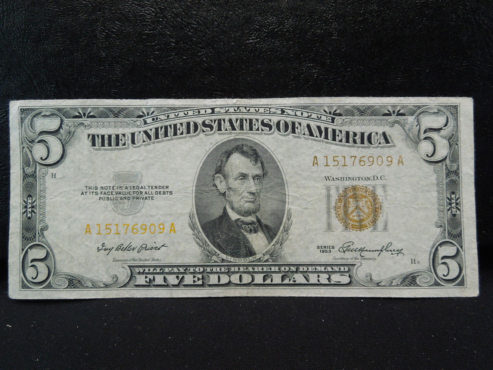1953 Brown Seal Five Dollar Note (1 of 3)