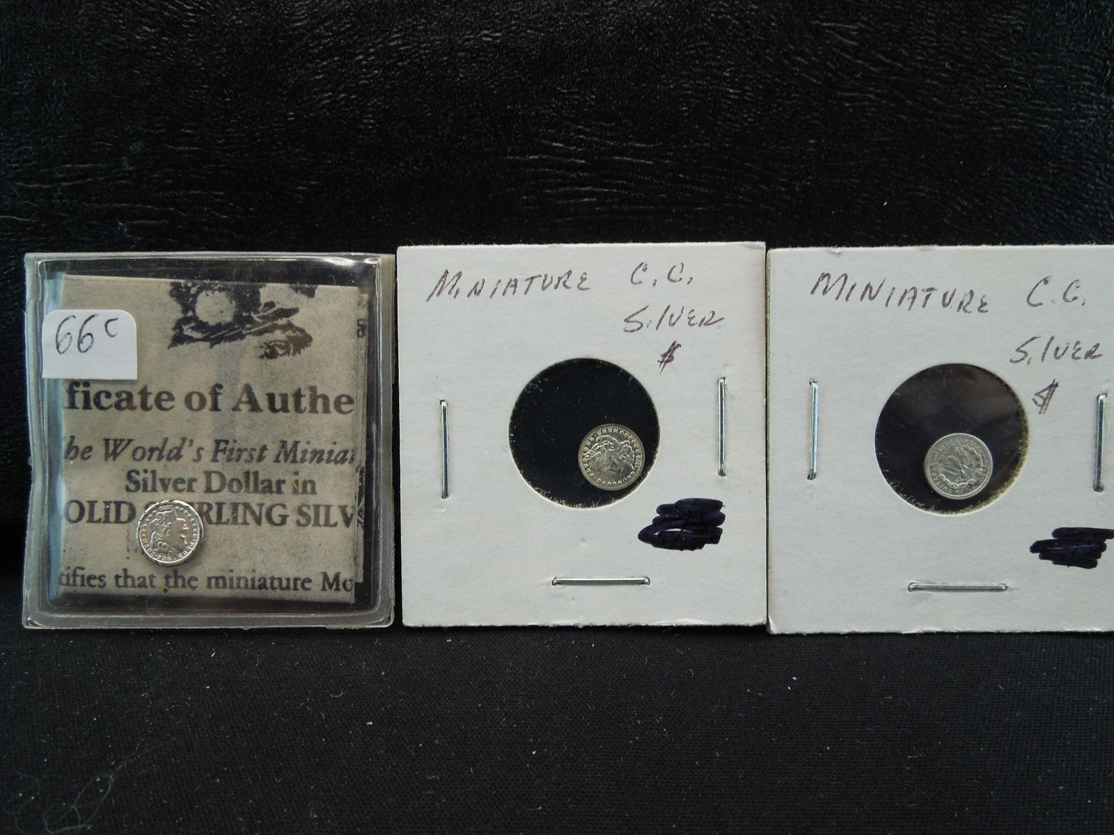 (3) SOLID STERLING SILVER MINIATURE MORGAN DOLLARS/COA, (1 of 7)