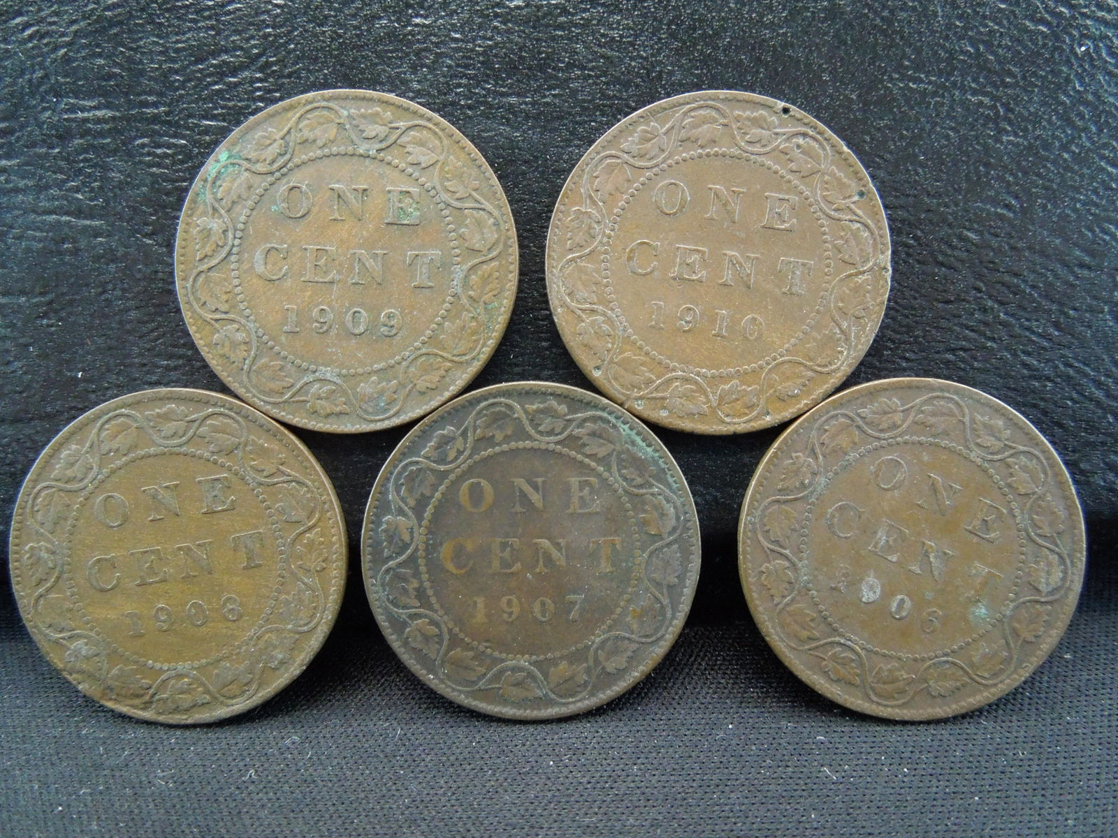 (5) CANADIAN CONSECUTIVE CENTS (1906-1910) (1 of 2)