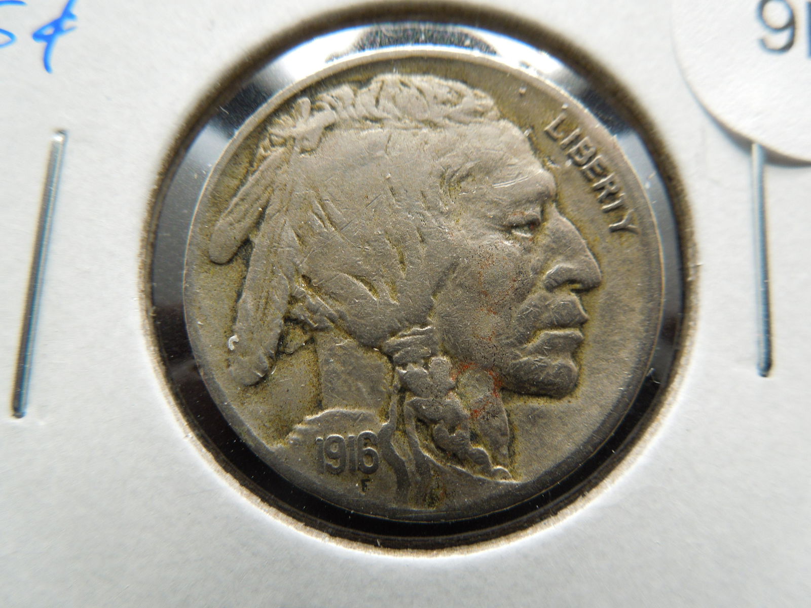 1916-D Buffalo 5c.  VF+.  Scarce. (1 of 3)