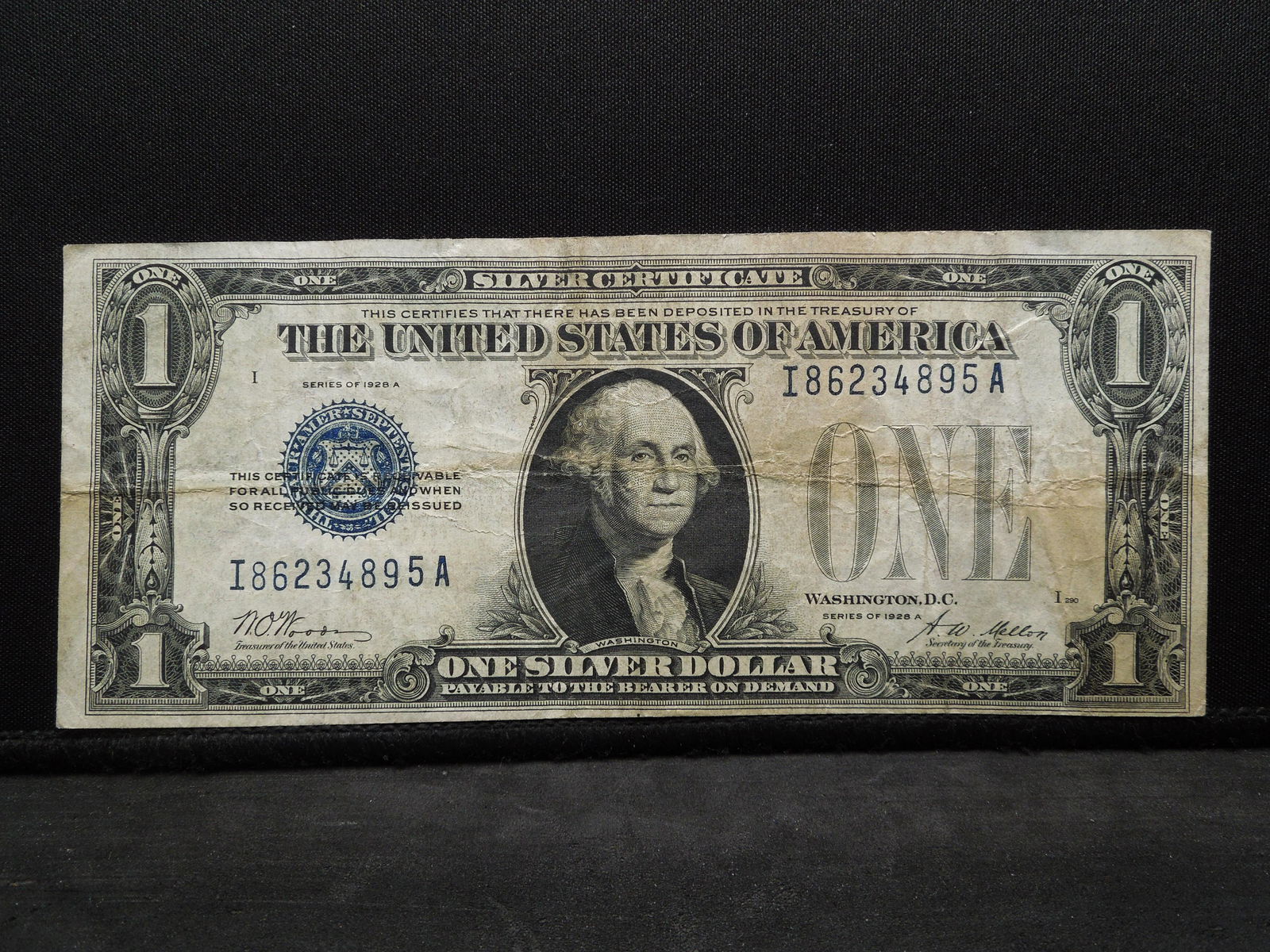 1928-A $1 Silver Certificate.  "Funny Back". (1 of 3)