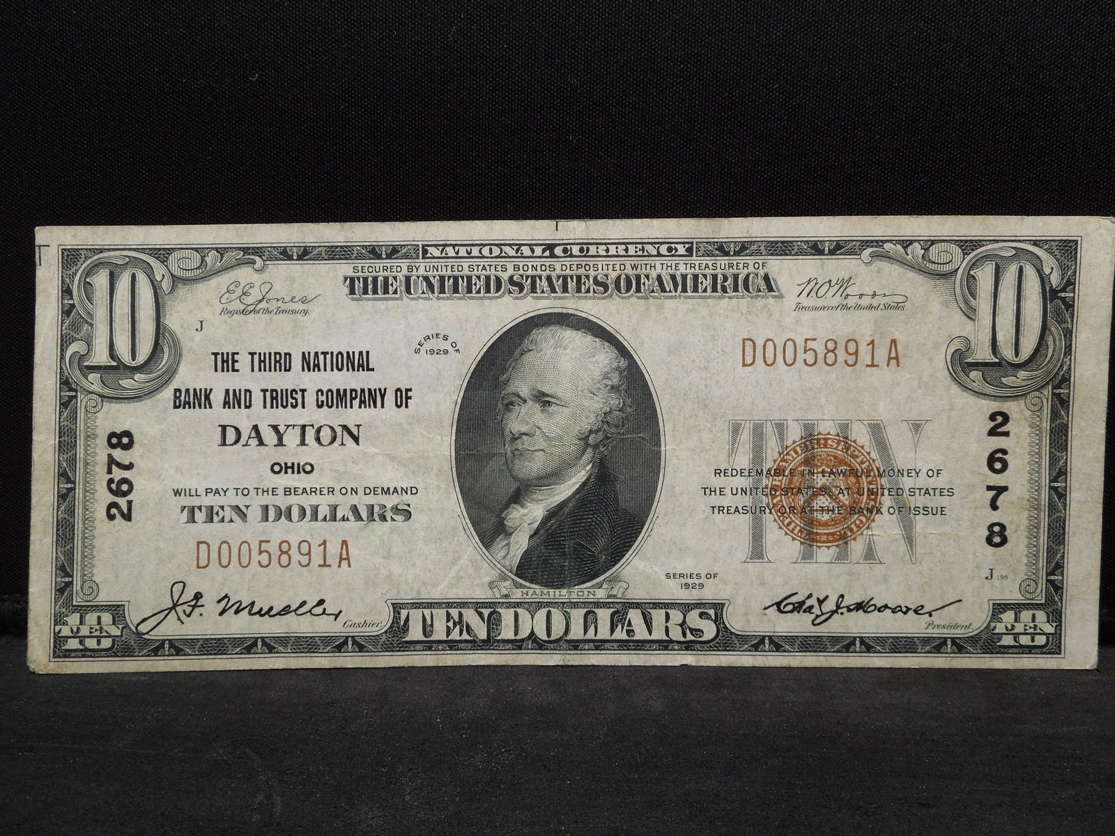 1928 Dayton, Ohio $10 National Bank Note. (1 of 3)