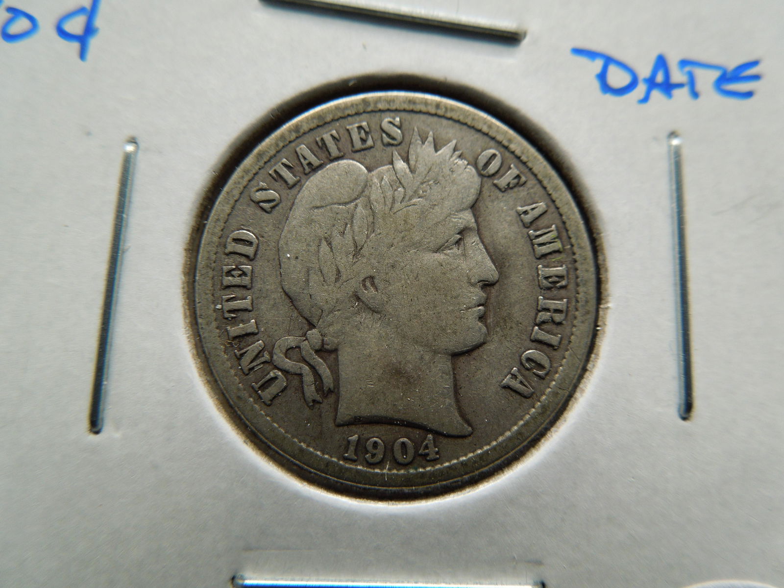 1904-S Barber 10c.  Fine.  Tough Date. (1 of 3)