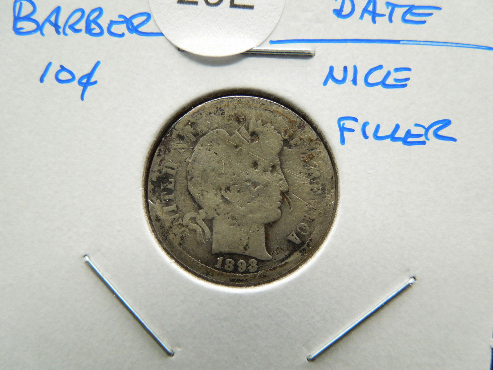 1893-O Barber 10c.  Key Date.  Nice Filler. (1 of 3)