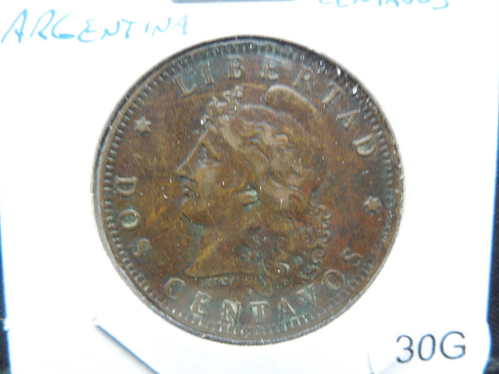 1891 Argentina 2 Centavos. (1 of 3)