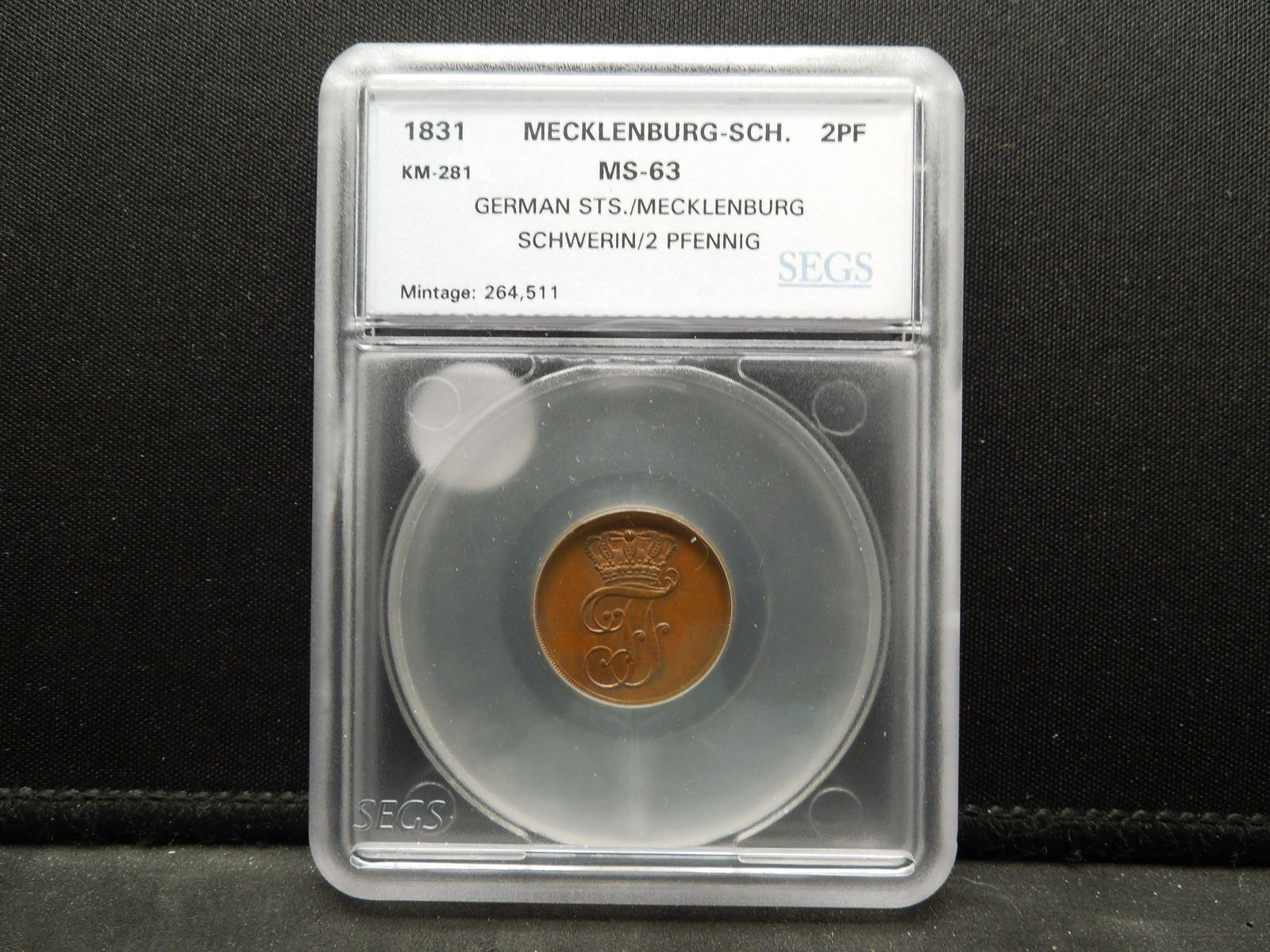 1831 German States/Mecklenburg Schwerin 2 Pfennig. (1 of 4)