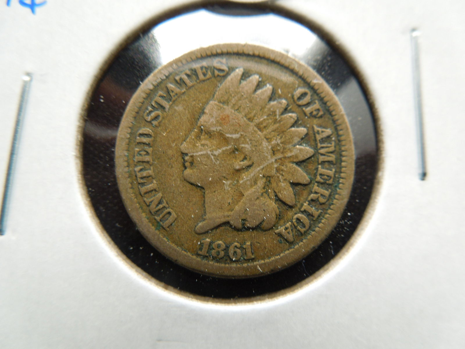 1861 Indian 1c.  Fine. (1 of 3)