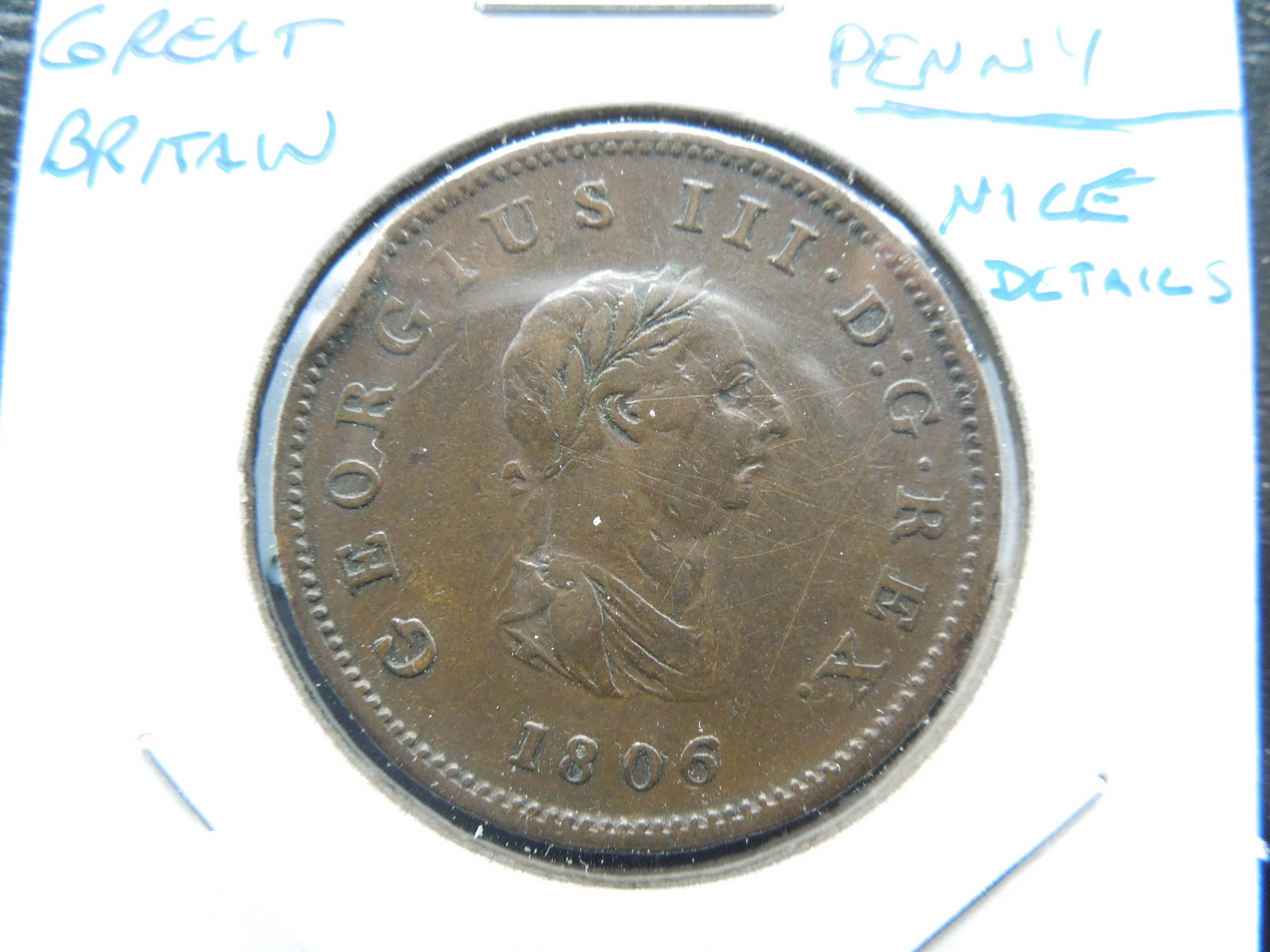 1806 Great Britain Half Penny.  Nice Details. (1 of 3)